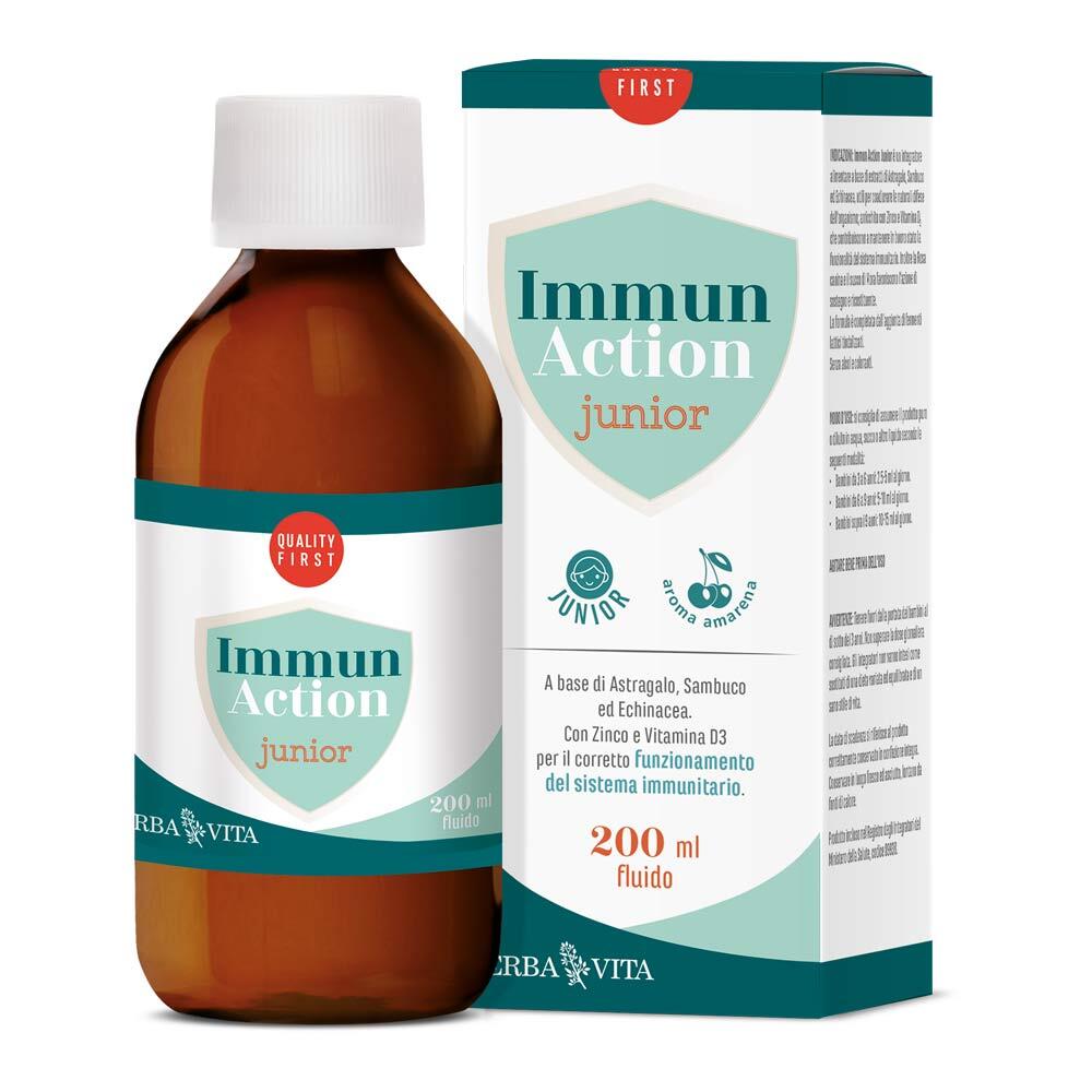 Erba Vita ImmunAction - Immun Action Junior Fluido Integratore Difese, 200ml