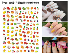 Fruit Nail Sticker Peach Cherry Orange Strawberry Avocado Watermelon Coco