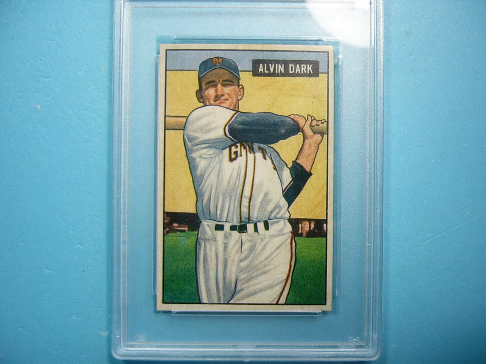 Tarjeta de béisbol 1951 Bowman MLB #14 Alvin Dark PSA 6 ¡¡Ex/Nueva nítida!! '51 GL Foto 3 de 4