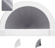 Arched Window Blinds, Radius: 36'', Semicircular Cellular Wireless Blinds