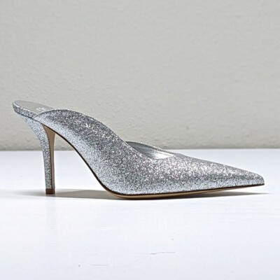 Gia Borghini Women's Abella Glitter Pointed Toe Heel Mules