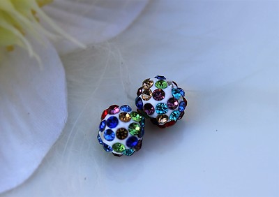 10 Strass Perlen Schmuck Perle Ton Shamballa 10mm Polymer Clay DIY