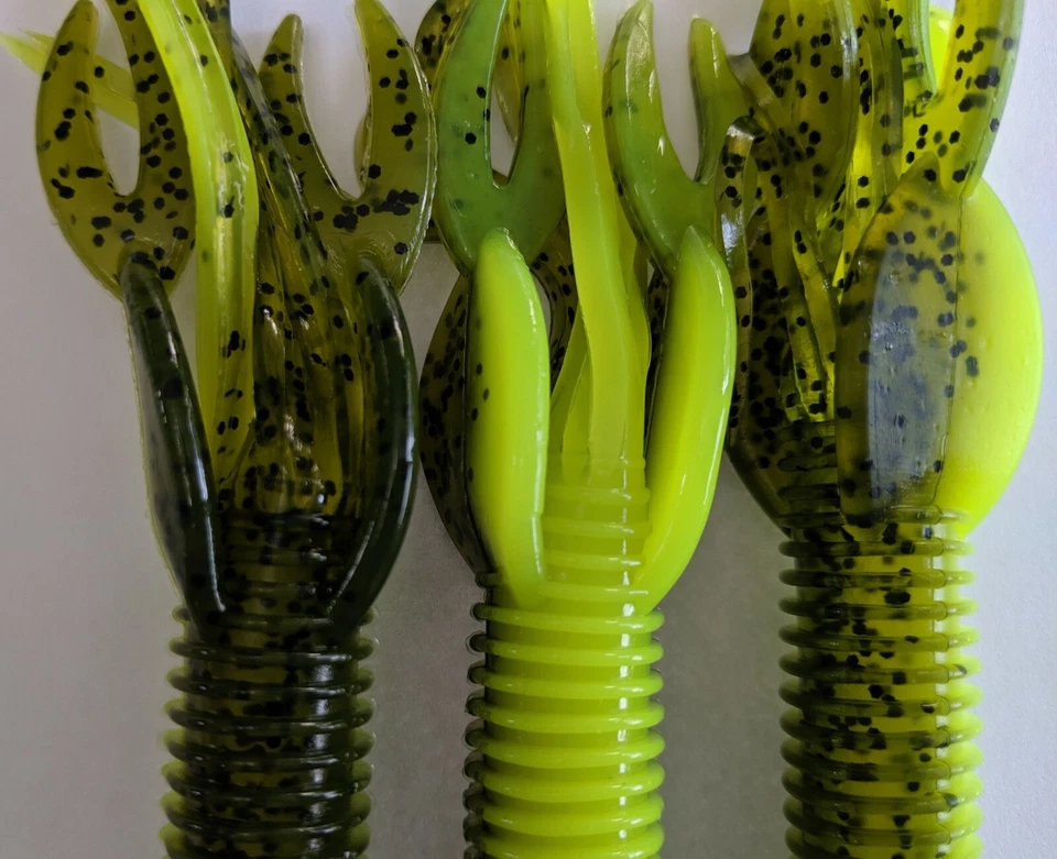 15 pk 4" Craw Tube - WATERMELON CHART - Lake Fork Style CRAW TUBE-SCENT SALT-USA - Image 3 of 4