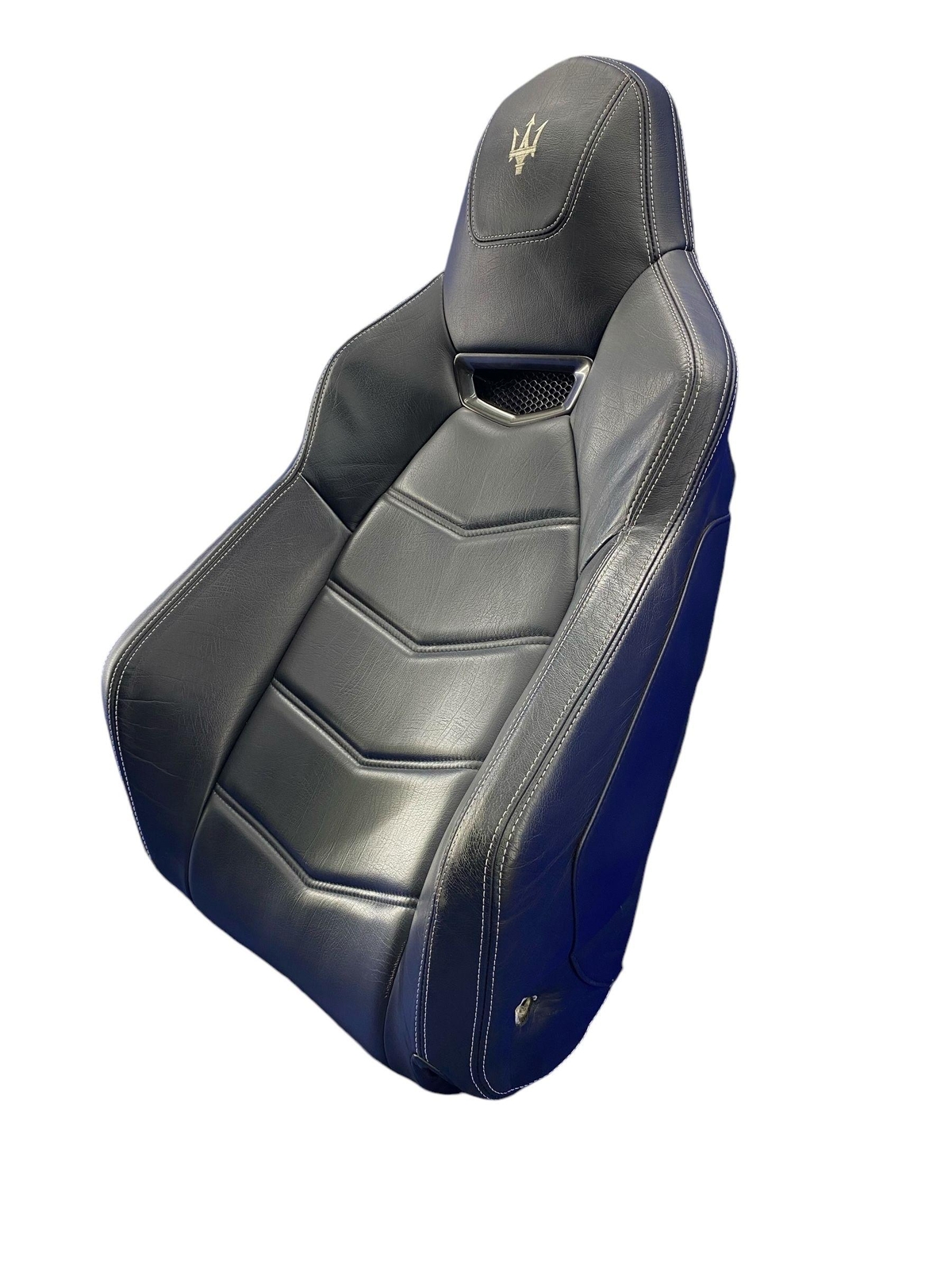 2013-2019 MASERATI GRANTURISMO FRONT LEFT UPPER SEAT CUSHION BLACK LEATHER *WEAR