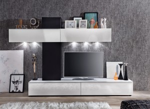 Soggiorno moderno free, composizione parete di design, salotto ... Composizioni soggiorno design