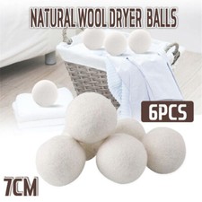 6PCS Wool Dryer Balls 100% Natural 7CM Hand Made Engergy Saving 1000 Loads AU