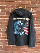 Rare Rammstein Zip Hoodie vintage 00s rare rock metal Y2K M Black