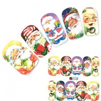 Tattoo Nail Art Nikolaus Santa Claus Aufkleber Nagel Sticker