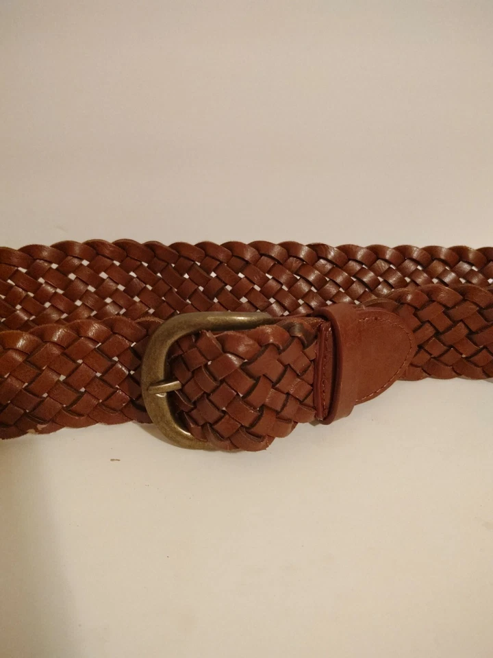 Cinturón tejido Forever 21 para mujer talla S/M marrón con hebilla de latón Foto 4 de 4