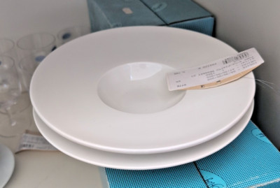 x2 Teller Dessert Bowl Porzellan LeCoq 23,5 cm Restaurant weiß