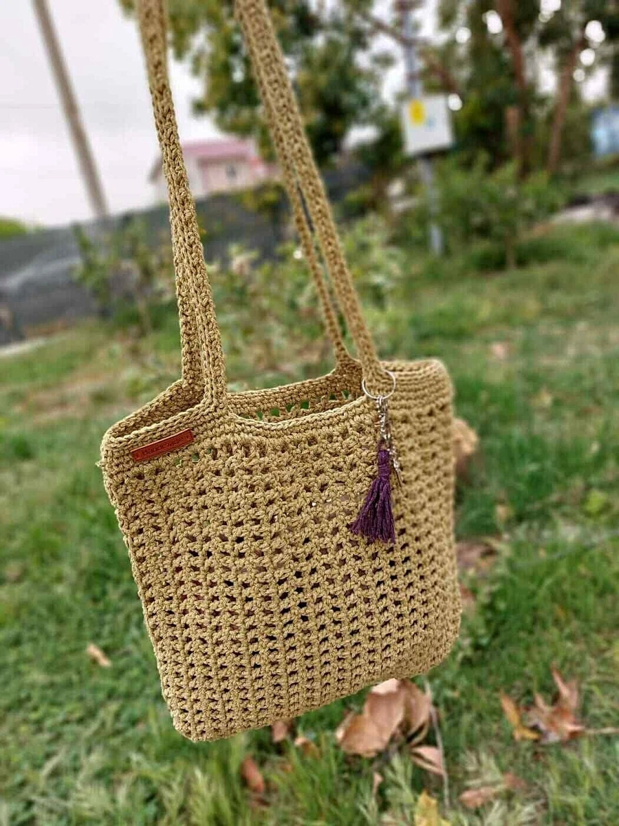 Natural Crochet Tote Bag