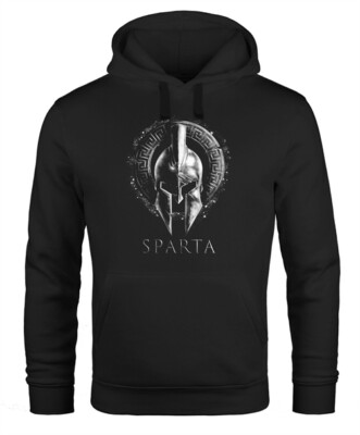 Hoodie Herren Aufdruck Sparta Helm Krieger Warrior Printshirt T-Shirt
