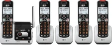AT&T Cordless Phone Answering Machine Call Block Intercom 5 Handsets Long Range