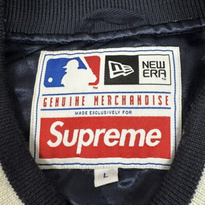 Supreme X New Era 20SS MLB Varsity Jacket Navy Size L Logo