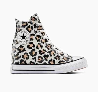 Converse Womens Chuck Taylor All Star Wedge Platform Leopard High-Top Shoes 