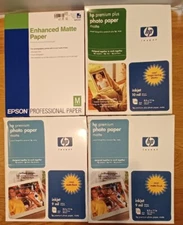 EPSON Professional & HP Photo Paper Matte Finish 8.5x11" - New & Open 99 SHEETS