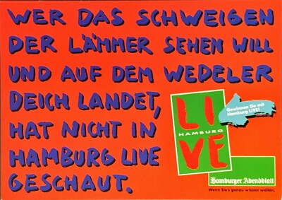# 1.050 - Hamburg Live /Abendblatt Axel Springer Verlag - Edgarkarte Edgarcard