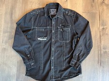 Affliction Black Premium Uncaged Black Live Fast Button Up Shirt Men's Size XL