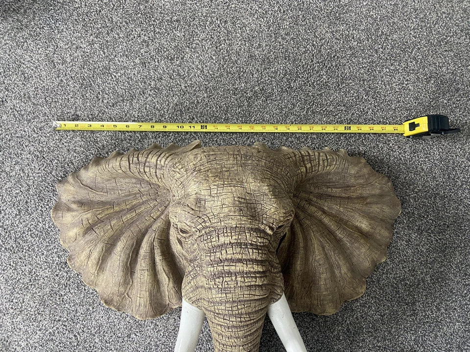 RARO Elefante Africano Exótico Cabeza de Trofeo Grande Montaje en Pared Escultura Toscano R115 Foto 3 de 4