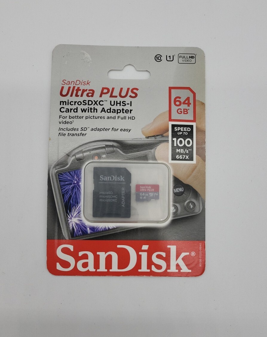 64GB SanDisk Ultra Plus MicroSDXC UHS-l Card With Adapter 619659149420 |  eBay