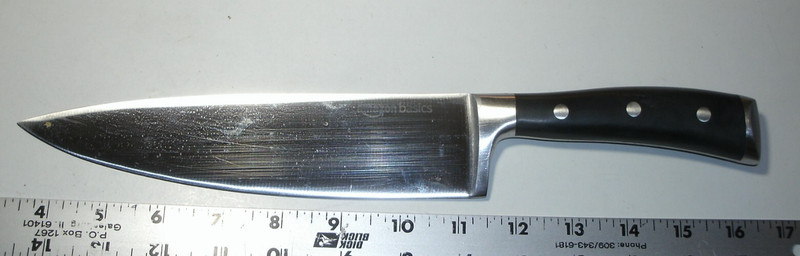 Amazon Basics Classic 8-inch Chef’s Knife with Three Rivets, Silver