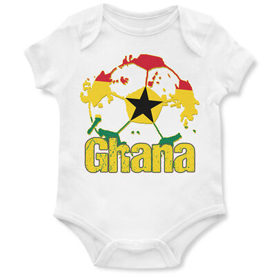 Ghana Flagge Fußball Baby mitwachsen Fußball Strampler Sport Event Land Supporter...