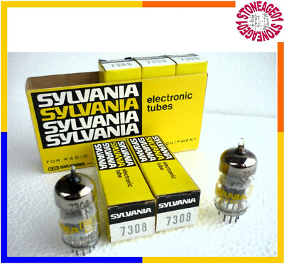 1 x Vintage 7308 / E188CC Röhre Sylvania Made in USA, NOS, Neu im Karton, 1 Stück GETESTET