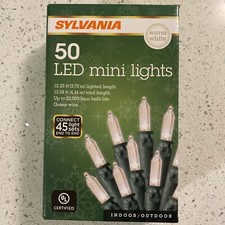 NEW Sylvania 50 LED Mini Lights Warm White String Lights Indoor/Outdoor