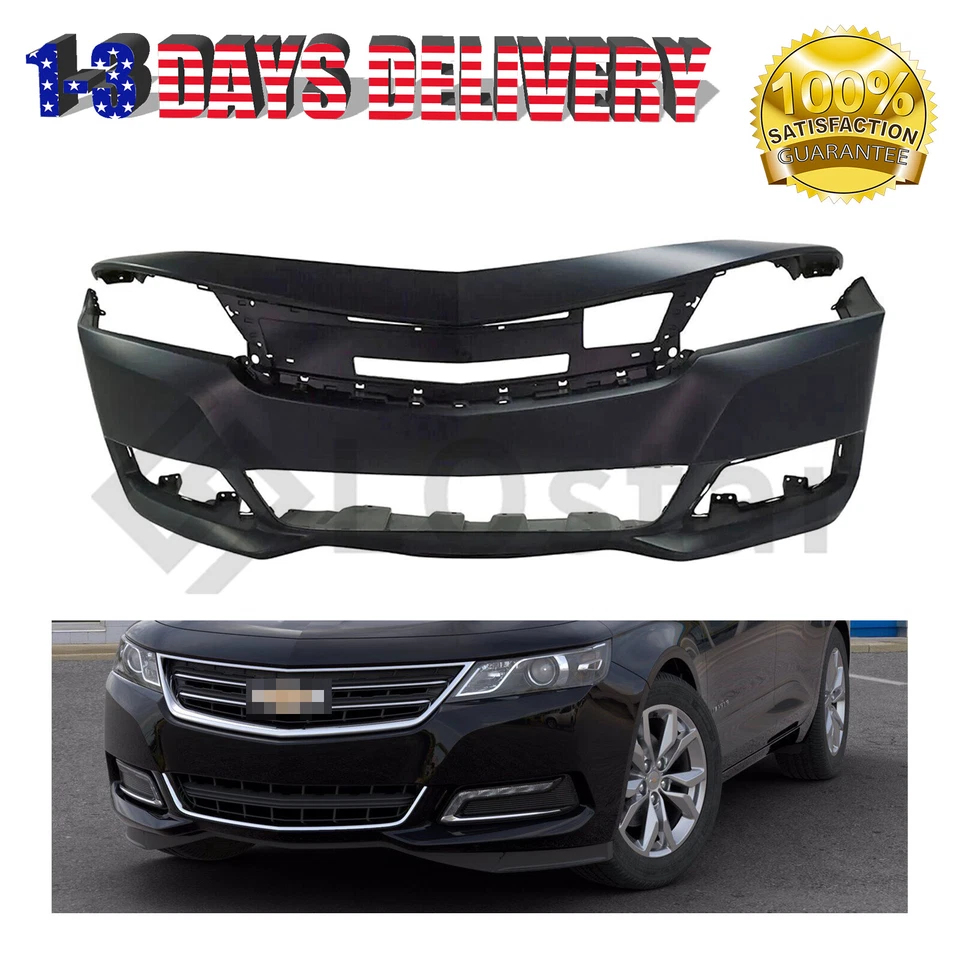 New Front Bumper Cover Black For 2014-2020 Chevrolet Impala LT Primed Foto 2 de 4