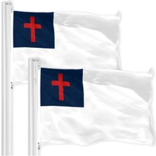 3X5 2 PACK CHRISTIAN Polyester Flags 100D SUPER POLYESTER