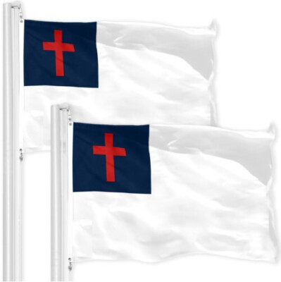 3X5 (2 PACK) CHRISTIAN Polyester Flags 100D SUPER POLYESTER