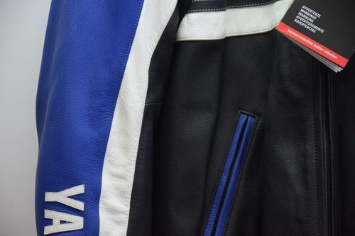 Giubbotto in Pelle da Moto Dainese Yamaha Motor Nero Bianco Blu TG. 52 30 - Foto 6 di 6
