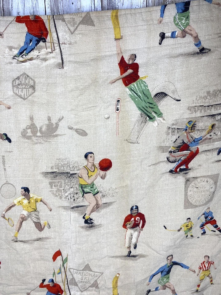 CONJUNTO DE CORTINAS TEMA ESPORTIVO 100% ALGODÃO THE COMPANY STORE - Imagem 2 de 4