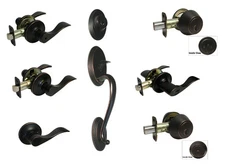 Oil Rubbed Bronze door handle knobs levers Locks entrance privacy Keyed Lock