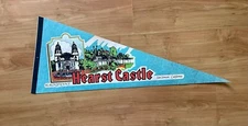 Vintage Hearst Castle San Simeon Cali Stiff Felt Travel Ad Pennant Souvenir 30”