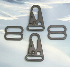 1" 4 PC. SLING UPGRADE ~ HK STYLE ENLARGED MOUTH SNAP HOOKS + STEEL SLIDES
