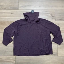 Club Monaco Women's Funnel Neck Wool Blend Top Boxy Cropped Fit XS Purple