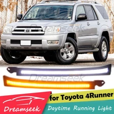 LED Front Side Marker Headlight Trim for Toyota 4Runner 03-05 DRL w/ Turn Signal
