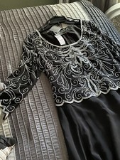Formal Black, And Silver Dress W/Sequins And Beads. Brand New  