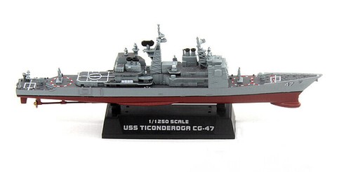 Easy Model 1/1250 USS CG-47 Ticonderoga Cruiser Plastic Model #37401 - Picture 7 of 9