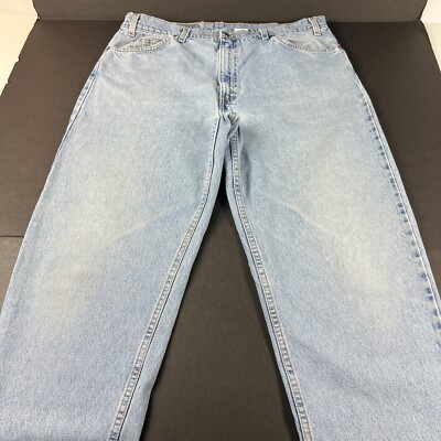 VTG 90s Levis Jean Men 37 x 31* 550 Relaxed Straight Light Blue Denim Orange Tab