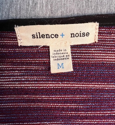 Silence + Noise Damen Wickelkleid mehrfarbig gestreift Stretch Langarm Glocke M - Bild 4 von 7