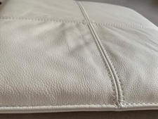 Sitzkissen Weiß Polster Bankauflage Echt Rindsleder Antirutsch 40x40x3 quadrat