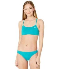 Nike L95032 Womens Aqua Essential Racerback Bikini Set Size XL