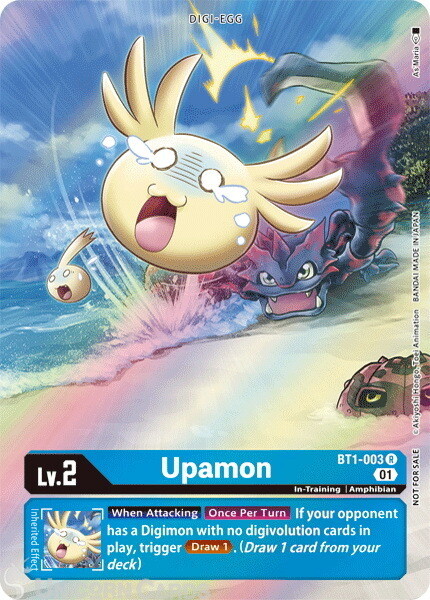 BT1-003 Upamon Rare Alternative Art Mint Digimon Card