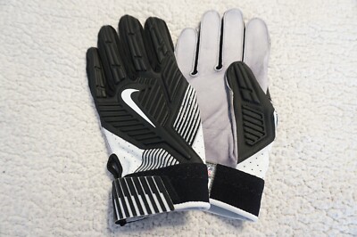 NIKE D TACK LINEMAN FOOTBALL GLOVES ADULT 4XL PGF 463010 BLACK/WHITE/GREY