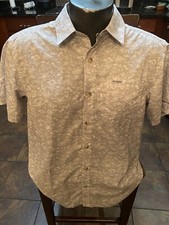 Columbia Shirt Mens S PFG Super Slack Tide Camp Tan White Shirt NWT