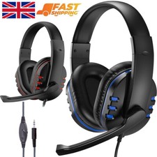 Gaming Headset with Microphone for PC Laptop PS4 PS5 Xbox One Mobile Phone UK