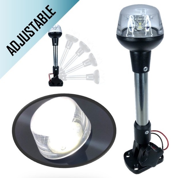 Marine Boat Pontoon Fold Down Adjustable SS Pole AllRound LED Light Cool White eBay