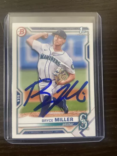2021 Bryce Miller AUTO 1st Prospect Bowman Draft Chrome Auto Mariners #BD-64